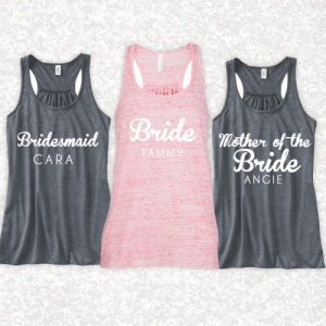 Personalised Slouch Wedding Tank Tops